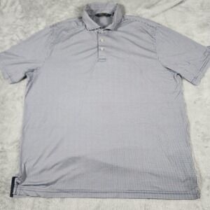 Polo Golf Ralph Lauren Polo Shirt Mens XL Navy White‎ Gingham Check Short Sleeve